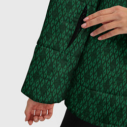 Куртка зимняя женская Тёмный зелёный королевский узор, цвет: 3D-черный — фото 2