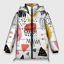 Куртка зимняя женская Паттерн узоры, цвет: 3D-красный