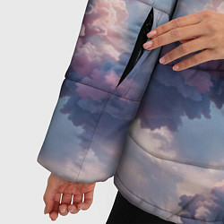 Куртка зимняя женская Сказочные облака патерн, цвет: 3D-черный — фото 2