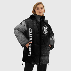Куртка зимняя женская Leeds United sport на темном фоне вертикально, цвет: 3D-черный — фото 2