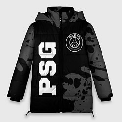 Куртка зимняя женская PSG sport на темном фоне вертикально, цвет: 3D-черный