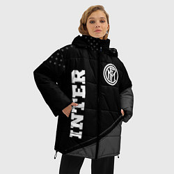 Куртка зимняя женская Inter sport на темном фоне вертикально, цвет: 3D-черный — фото 2