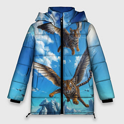 Куртка зимняя женская Летающие тигрята, цвет: 3D-светло-серый
