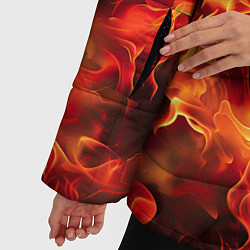 Куртка зимняя женская Огненный элементаль, цвет: 3D-красный — фото 2