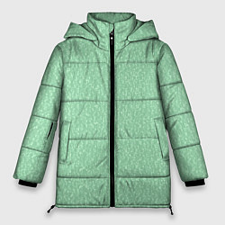 Женская зимняя куртка Мятный зелёный однотонный текстурированный