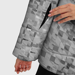 Куртка зимняя женская Серый текстурированный кубики, цвет: 3D-светло-серый — фото 2