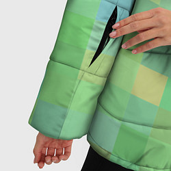 Куртка зимняя женская Пиксели в зеленом, цвет: 3D-светло-серый — фото 2