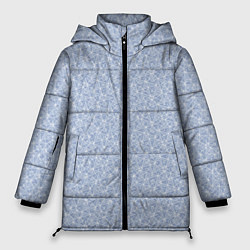 Женская зимняя куртка Светлый серо-голубой в мелкий рисунок