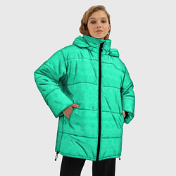 Куртка зимняя женская Аквамарин однотонный полосатый узор, цвет: 3D-светло-серый — фото 2