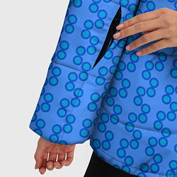 Куртка зимняя женская Голубой паттерн цепочки, цвет: 3D-черный — фото 2