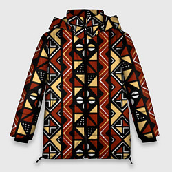 Куртка зимняя женская Африканский мавританский орнамент, цвет: 3D-черный