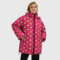 Куртка зимняя женская Паттерн клубничный, цвет: 3D-красный — фото 2