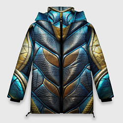 Куртка зимняя женская Объемная синяя текстурная кожа, цвет: 3D-светло-серый