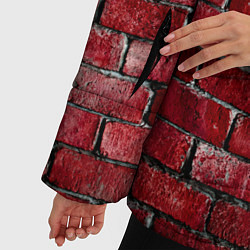 Куртка зимняя женская Текстура красного кирпича, цвет: 3D-черный — фото 2