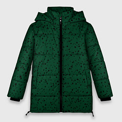 Куртка зимняя женская Тёмный зелёный мелкими пятнами, цвет: 3D-черный
