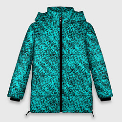 Куртка зимняя женская Кристальный голубой текстура, цвет: 3D-черный
