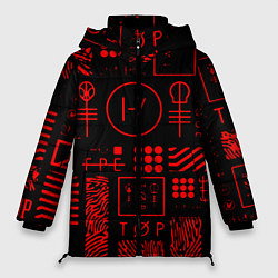 Куртка зимняя женская Twenty one pilots pattern rock, цвет: 3D-светло-серый