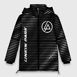 Куртка зимняя женская Linkin Park metal rock lines, цвет: 3D-черный