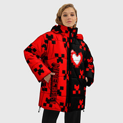 Куртка зимняя женская Minecraft games, цвет: 3D-красный — фото 2