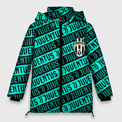 Куртка зимняя женская Juventus pattern logo steel, цвет: 3D-черный