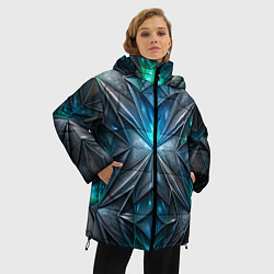Куртка зимняя женская Темная текстура со свечением, цвет: 3D-черный — фото 2