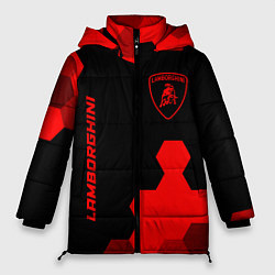 Куртка зимняя женская Lamborghini - red gradient вертикально, цвет: 3D-черный