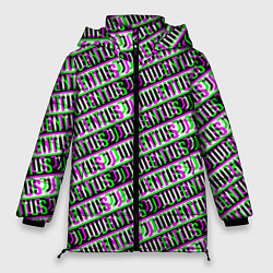 Куртка зимняя женская Juventus glitch pattern, цвет: 3D-светло-серый