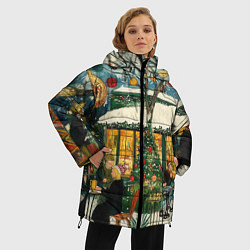 Куртка зимняя женская Новогодние посиделки, цвет: 3D-светло-серый — фото 2