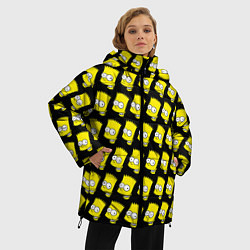 Куртка зимняя женская Барт Симпсон: узор, цвет: 3D-красный — фото 2