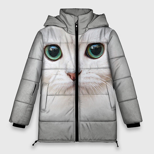 Женская зимняя куртка Белый котик / 3D-Светло-серый – фото 1