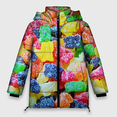Женская зимняя куртка Мармеладные мишки / 3D-Светло-серый – фото 1