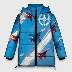 Куртка зимняя женская Самолеты ВВС, цвет: 3D-красный