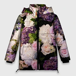 Куртка зимняя женская Весенние цветы, цвет: 3D-светло-серый