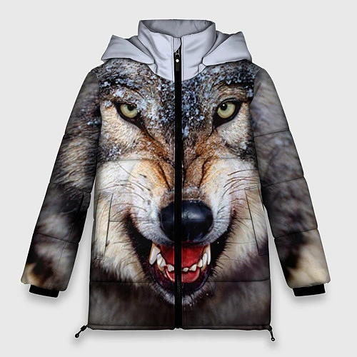 Женская зимняя куртка Взгляд волка / 3D-Светло-серый – фото 1