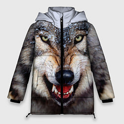 Куртка зимняя женская Взгляд волка, цвет: 3D-светло-серый