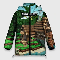 Куртка зимняя женская Minecraft House, цвет: 3D-черный