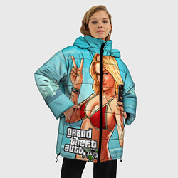 Куртка зимняя женская GTA 5: Selfie Girl, цвет: 3D-светло-серый — фото 2