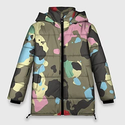Куртка зимняя женская Камуфляж: микс цветов, цвет: 3D-черный