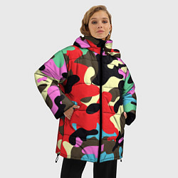 Куртка зимняя женская Яркий камуфляж, цвет: 3D-красный — фото 2