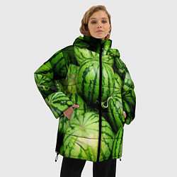 Куртка зимняя женская Арбузы, цвет: 3D-светло-серый — фото 2