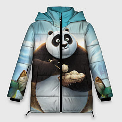 Куртка зимняя женская Кунг фу панда, цвет: 3D-светло-серый
