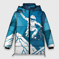 Куртка зимняя женская Горы и сноубордист, цвет: 3D-черный