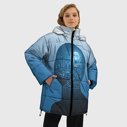 Женская зимняя куртка Умный студент / 3D-Красный – фото 3