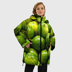 Куртка зимняя женская Лаймовая, цвет: 3D-черный — фото 2