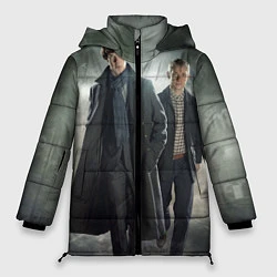 Куртка зимняя женская Шерлок и Доктор, цвет: 3D-светло-серый