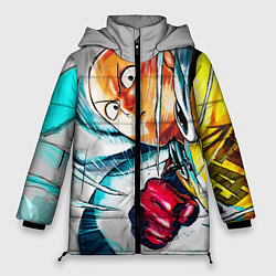 Куртка зимняя женская One Punch Man Rage, цвет: 3D-черный
