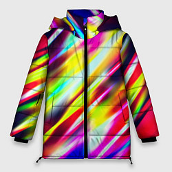 Куртка зимняя женская Цветные блики, цвет: 3D-черный