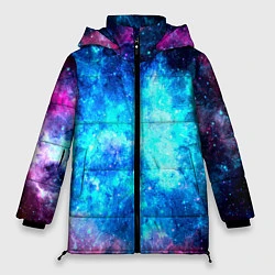 Куртка зимняя женская Голубая вселенная, цвет: 3D-черный