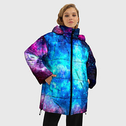 Куртка зимняя женская Голубая вселенная, цвет: 3D-светло-серый — фото 2