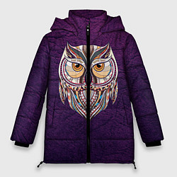 Куртка зимняя женская Расписная сова, цвет: 3D-черный